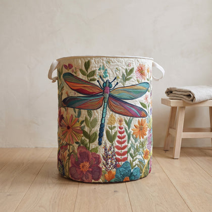 dragonfly garden quilted laundry basket