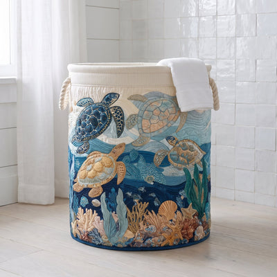 shell shine quilted basket