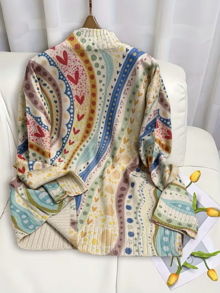 WILHELMINA | PAINTED PAISLEY ZIP CARDIGAN
