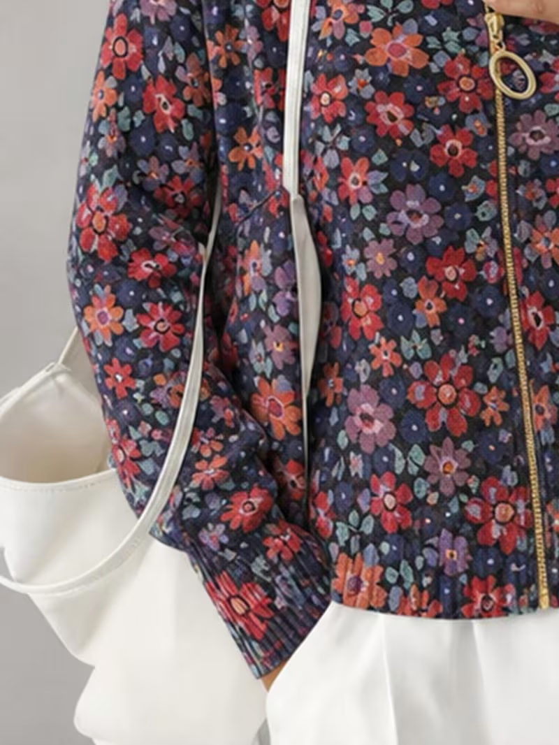 EVADNE | DITSY FLORAL ZIP CARDIGAN