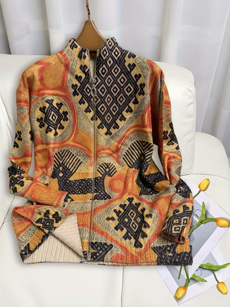 LINNET | FOLK TAPESTRY ZIP CARDIGAN
