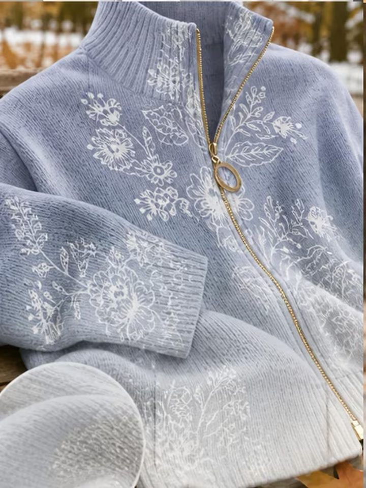 ROSAMUND | FROSTED BLOOM ZIP CARDIGAN