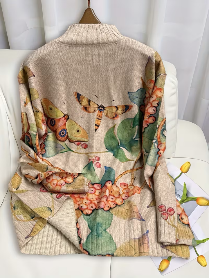 ISOLDE | BUTTERFLY GARDEN ZIP CARDIGAN
