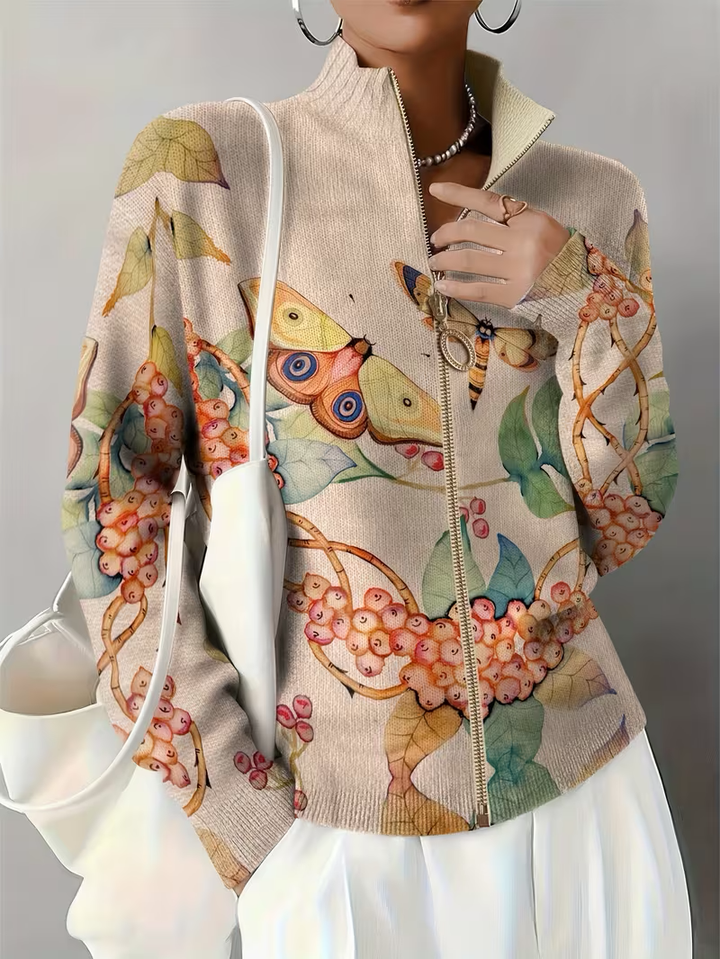 ISOLDE | BUTTERFLY GARDEN ZIP CARDIGAN