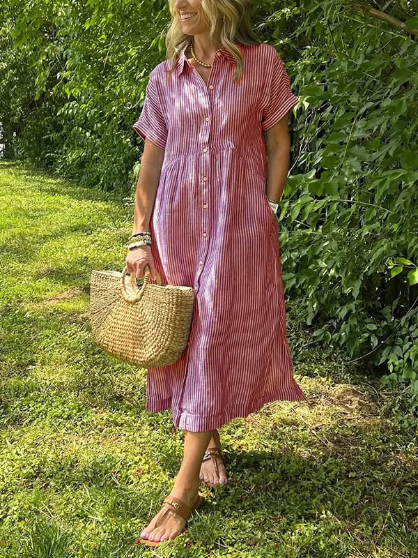 GAYLE | STRIPED DRESS WITH POCKETS