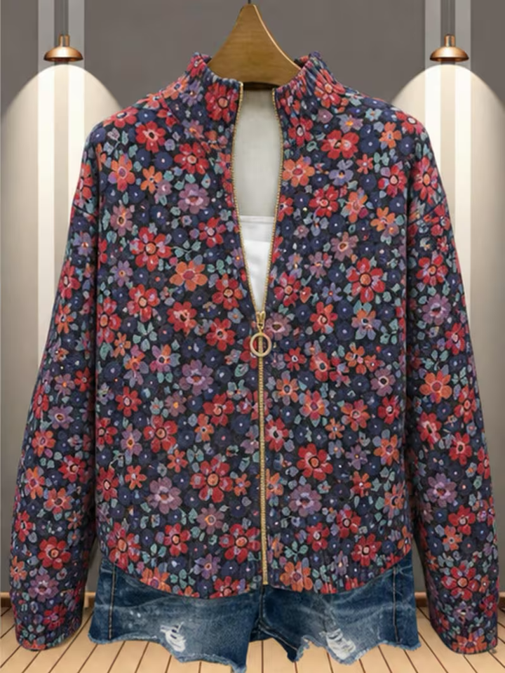 EVADNE | DITSY FLORAL ZIP CARDIGAN