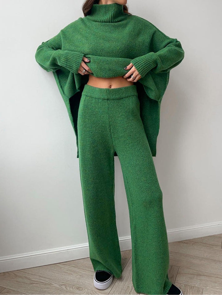 AMELIA | HIGH-NECK CASUAL LOOSE THICK KNIT SWEATER SET