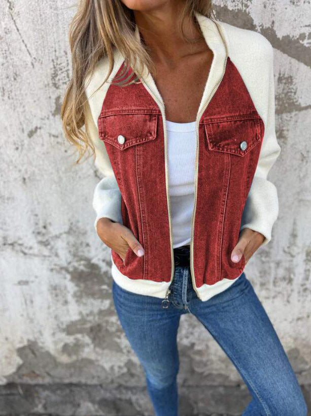 ADELINE | CASUAL JACKET WITH ZIP FASTENING AND V-NECK