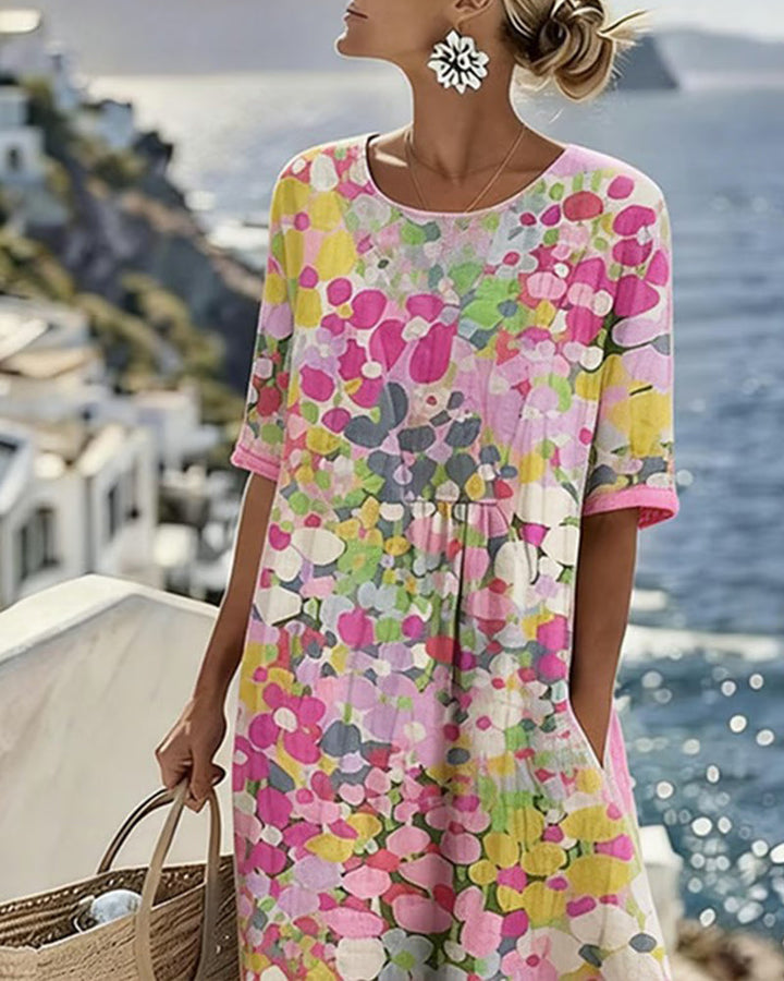 FLEURÉ | AIRY FLORAL PRINT MIDI DRESS
