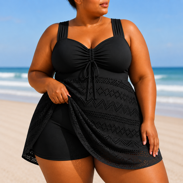 EMILLE | PLUS SIZE REFINED BEACH SWIM DRESS