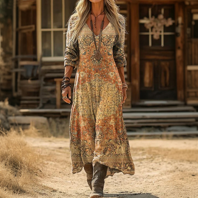 EVELYN | VINTAGE-INSPIRED LONG SLEEVE CASUAL DRESS