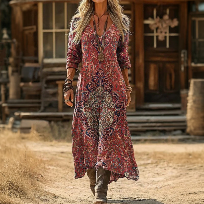 EVELYN | VINTAGE-INSPIRED LONG SLEEVE CASUAL DRESS