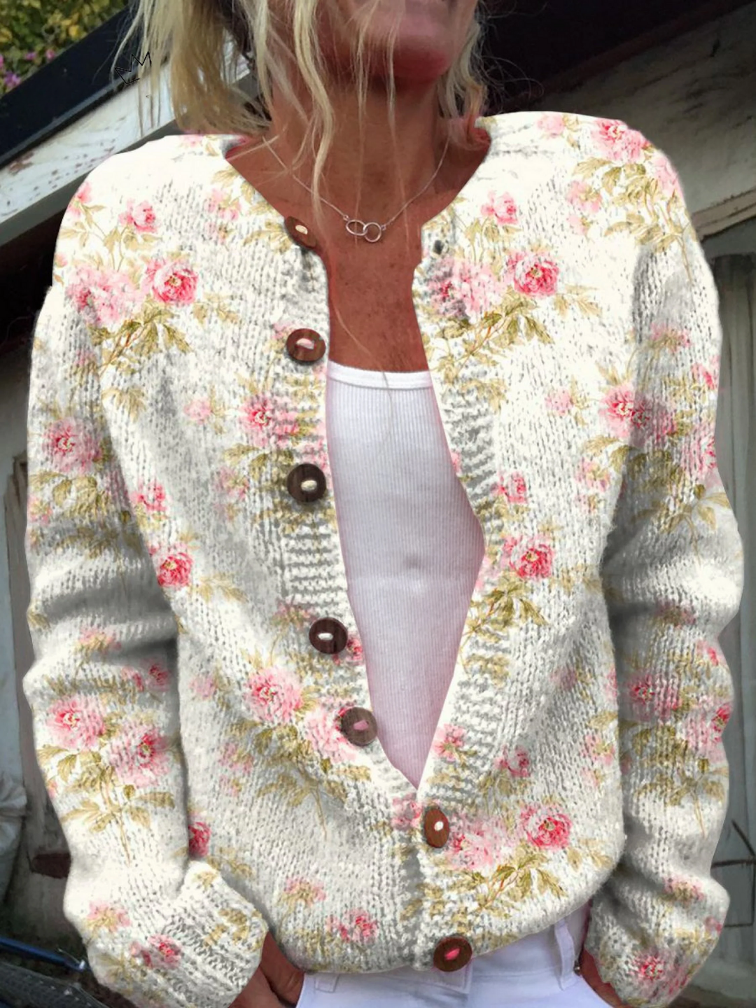 KERENSA | VINTAGE FLORAL KNIT CARDIGAN