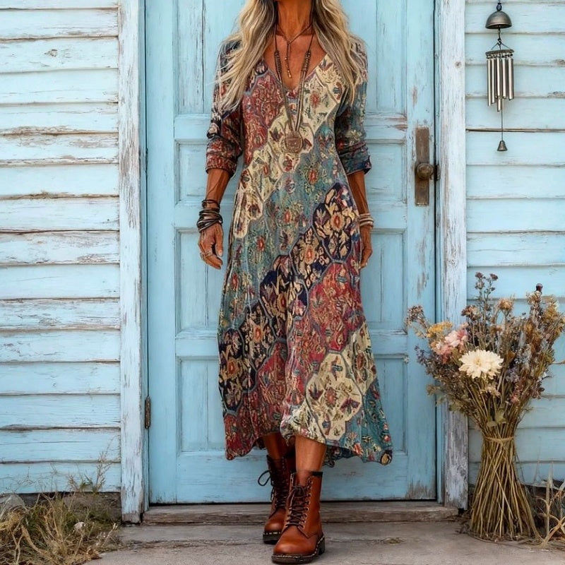 EVELYN | VINTAGE-INSPIRED LONG SLEEVE CASUAL DRESS