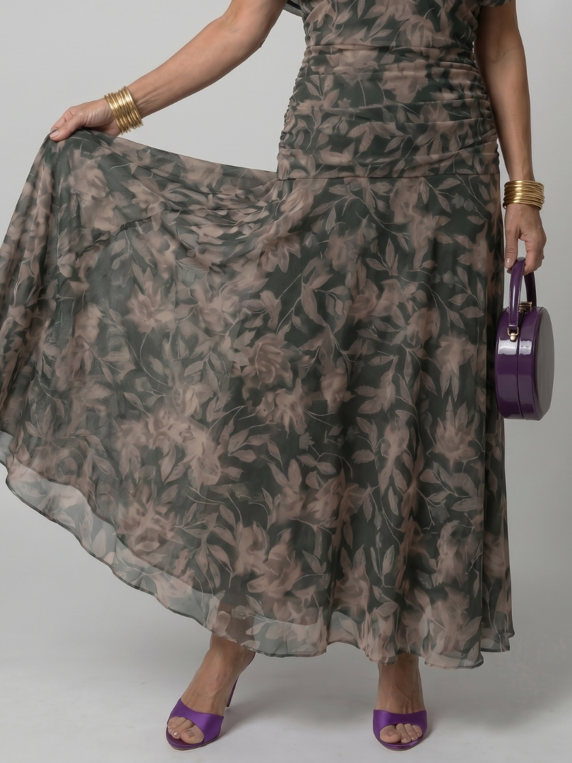 CALEN | OFF SHOULDER FLOW MIDI DRESS