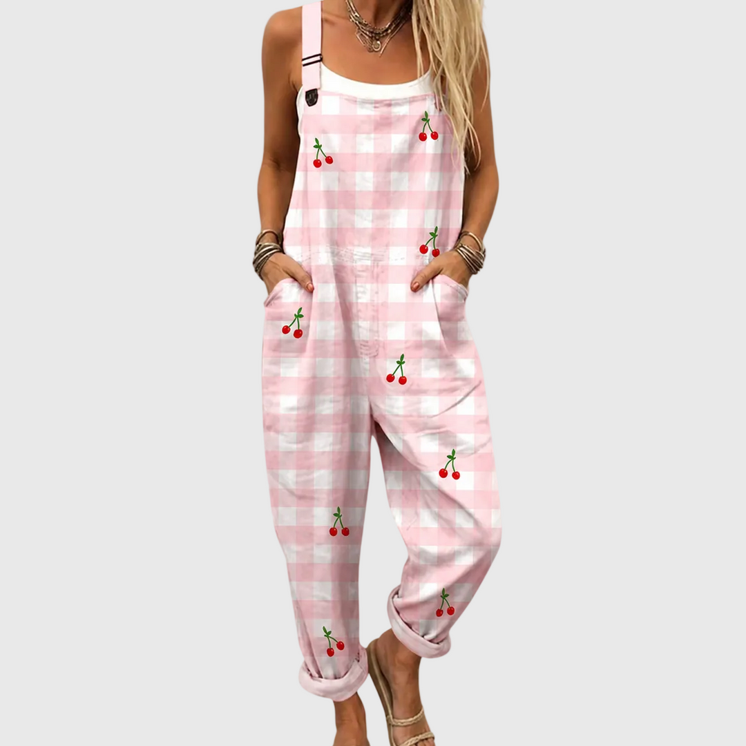 CHERRY PICNIC JUMPSUIT