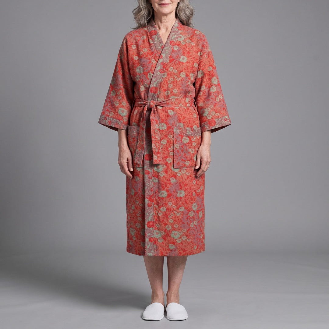 CALLIOPE | RED VINE FLORAL ROBE