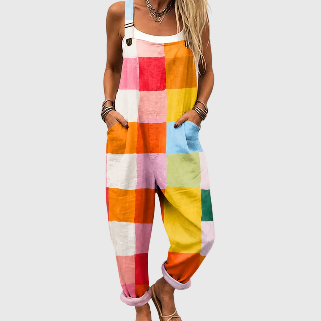 COLOR BLOCK JUMPSUIT