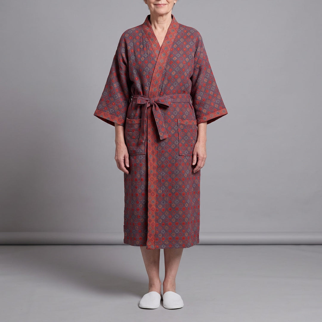 QUINN | RED DIAMOND PRINT ROBE