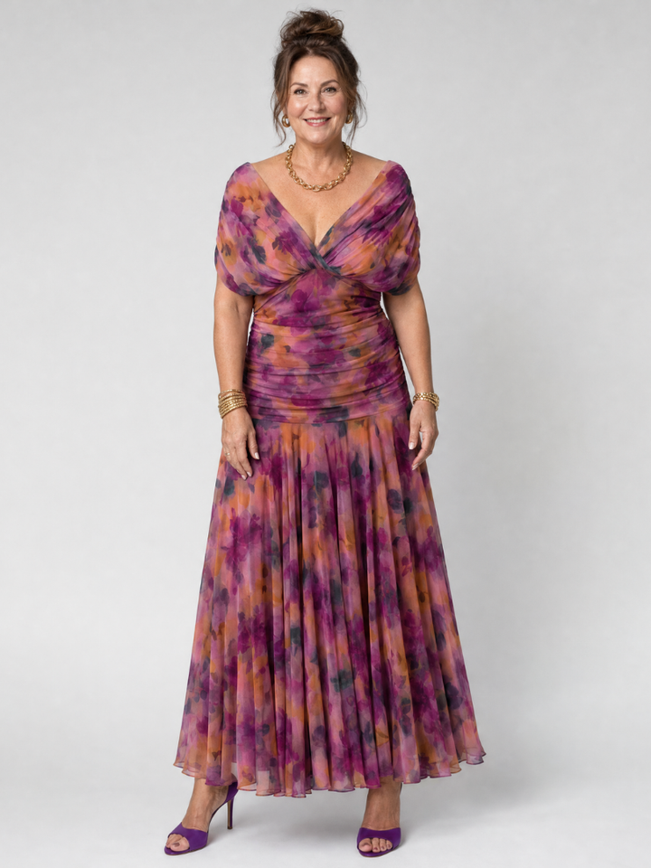 CALEN | OFF SHOULDER FLOW MIDI DRESS