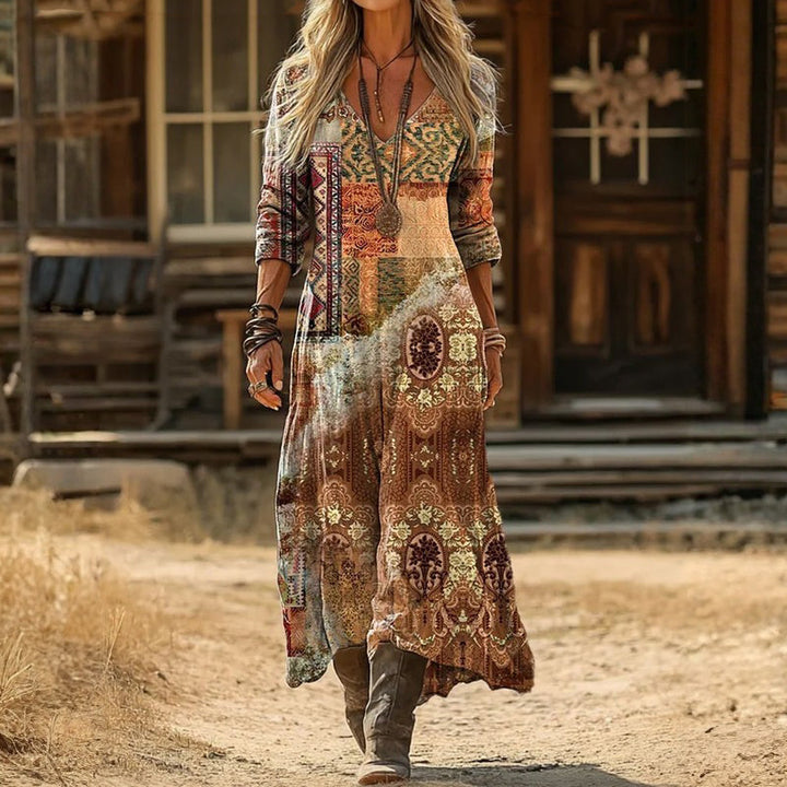 EVELYN | VINTAGE-INSPIRED LONG SLEEVE CASUAL DRESS