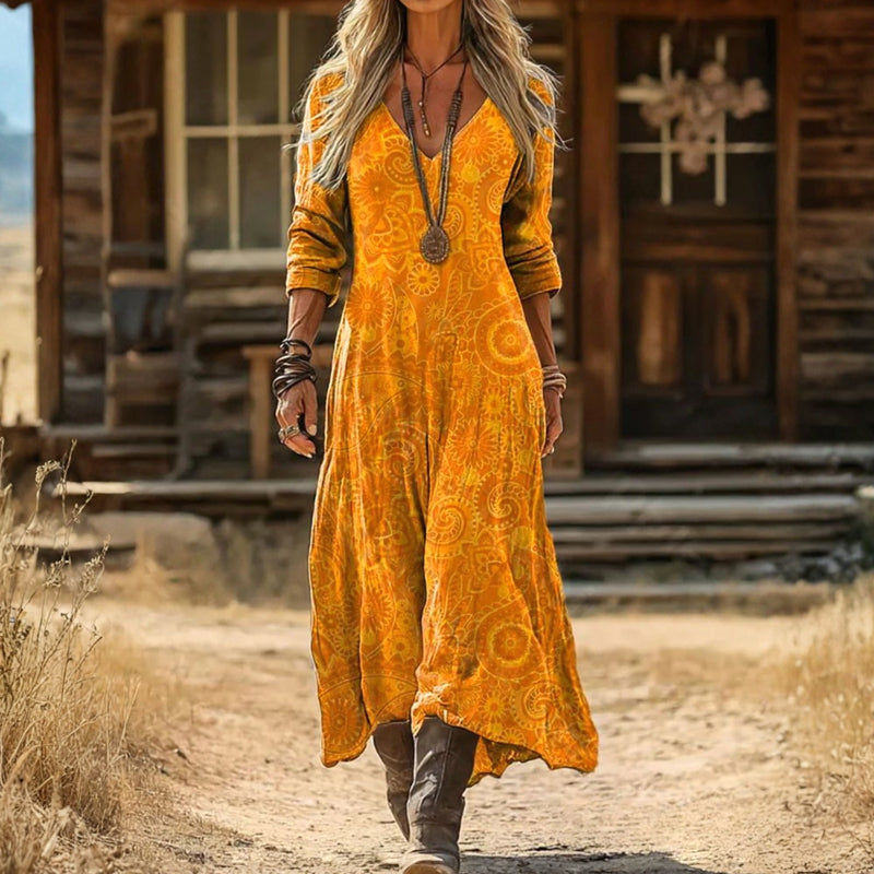 EVELYN | VINTAGE-INSPIRED LONG SLEEVE CASUAL DRESS
