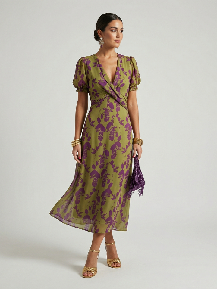 VIREL | RELAXED FLORAL MIDI DRESS