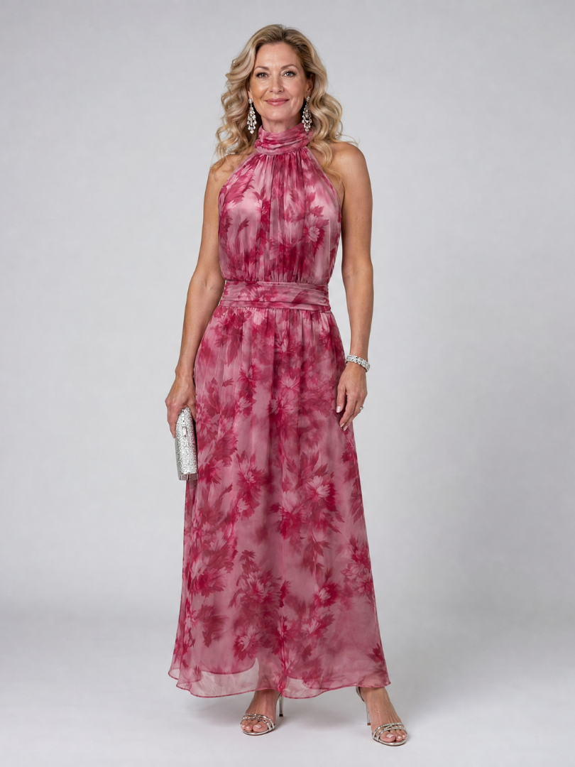 AVIEN | SOFT HALTER NECK MIDI DRESS