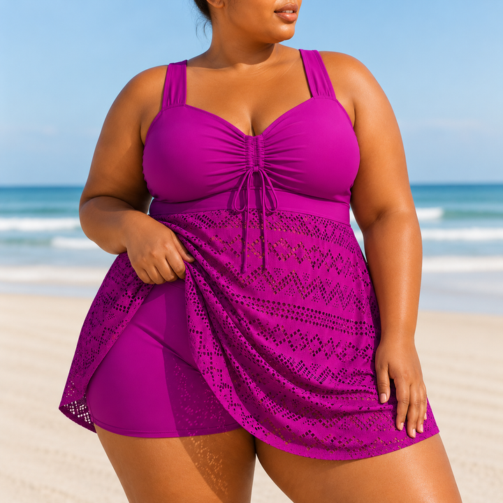 EMILLE | PLUS SIZE REFINED BEACH SWIM DRESS