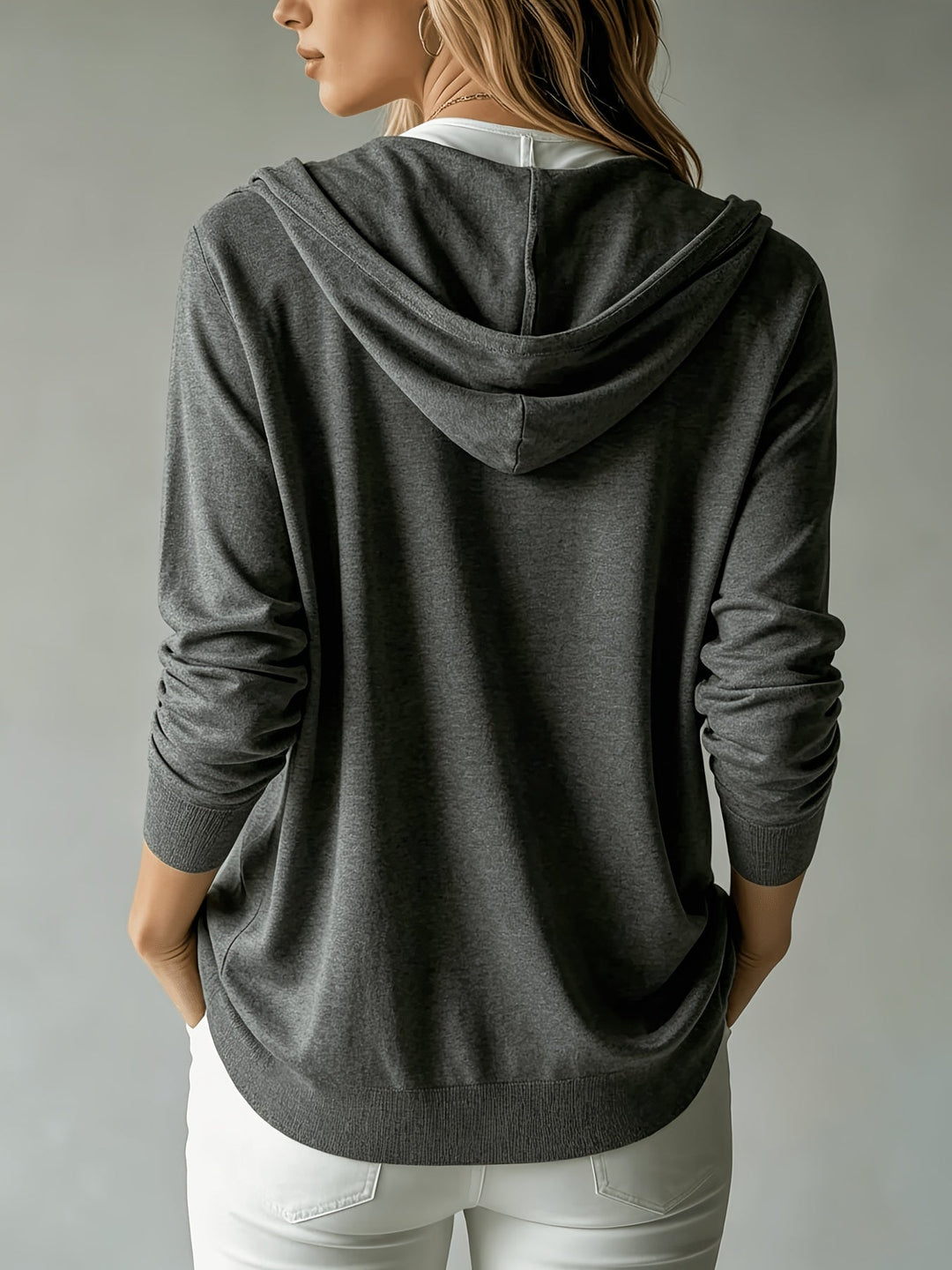 BERYL | DARK GRAY HOODED CARDIGAN