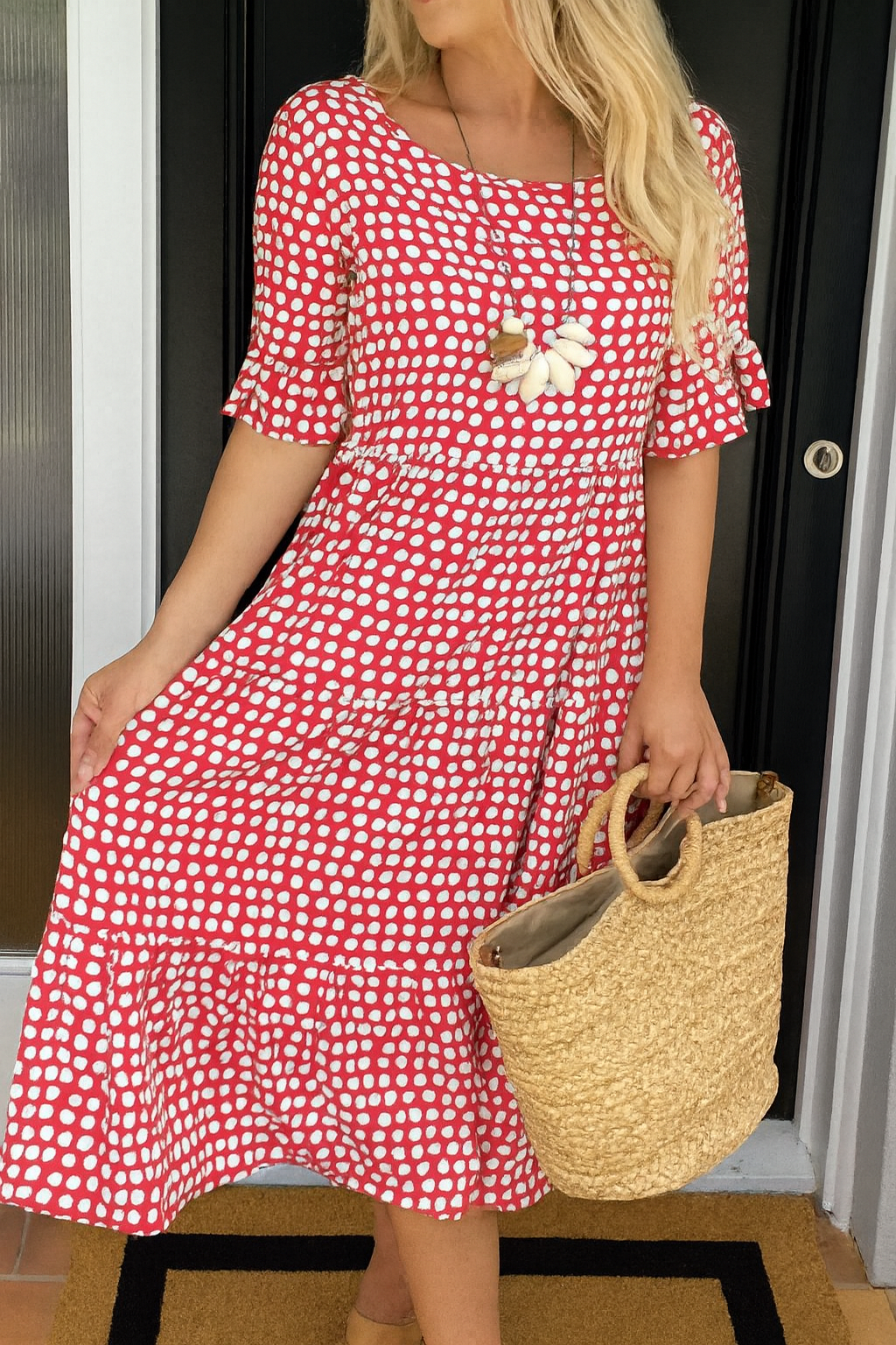 CELESTE | SHORT-SLEEVE MIDI DRESS