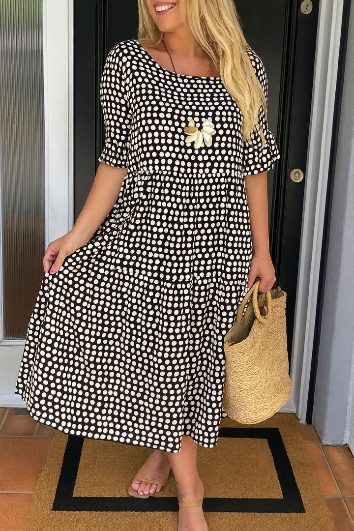 CELESTE | SHORT-SLEEVE MIDI DRESS