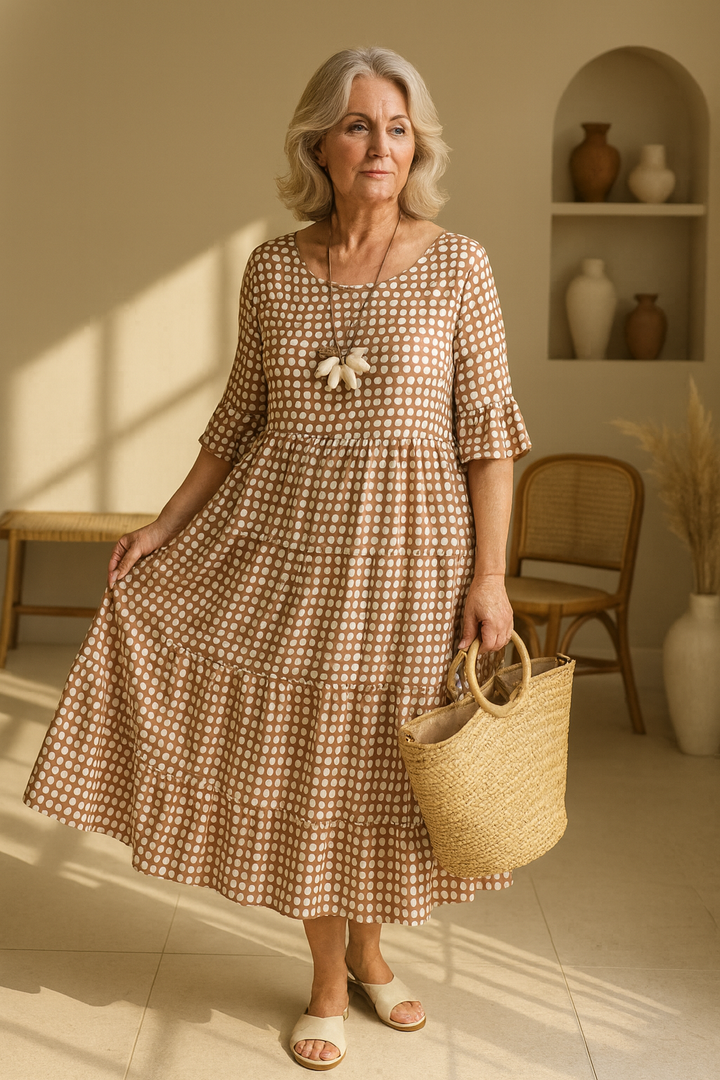 CELESTE | SHORT-SLEEVE MIDI DRESS