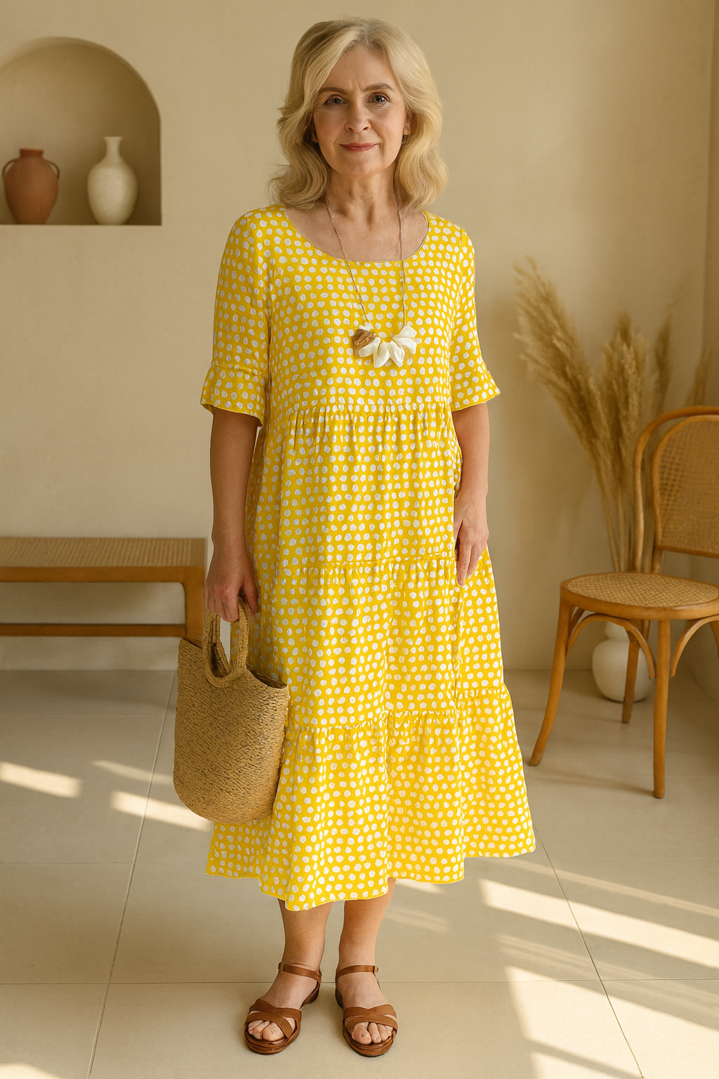 CELESTE | SHORT-SLEEVE MIDI DRESS