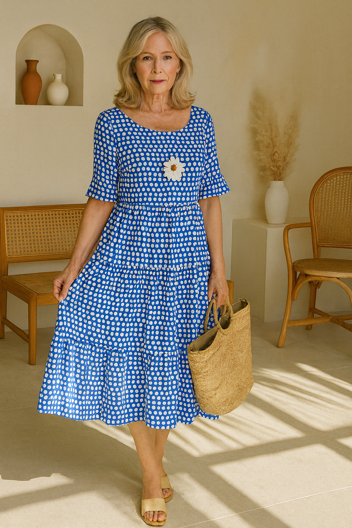 CELESTE | SHORT-SLEEVE MIDI DRESS