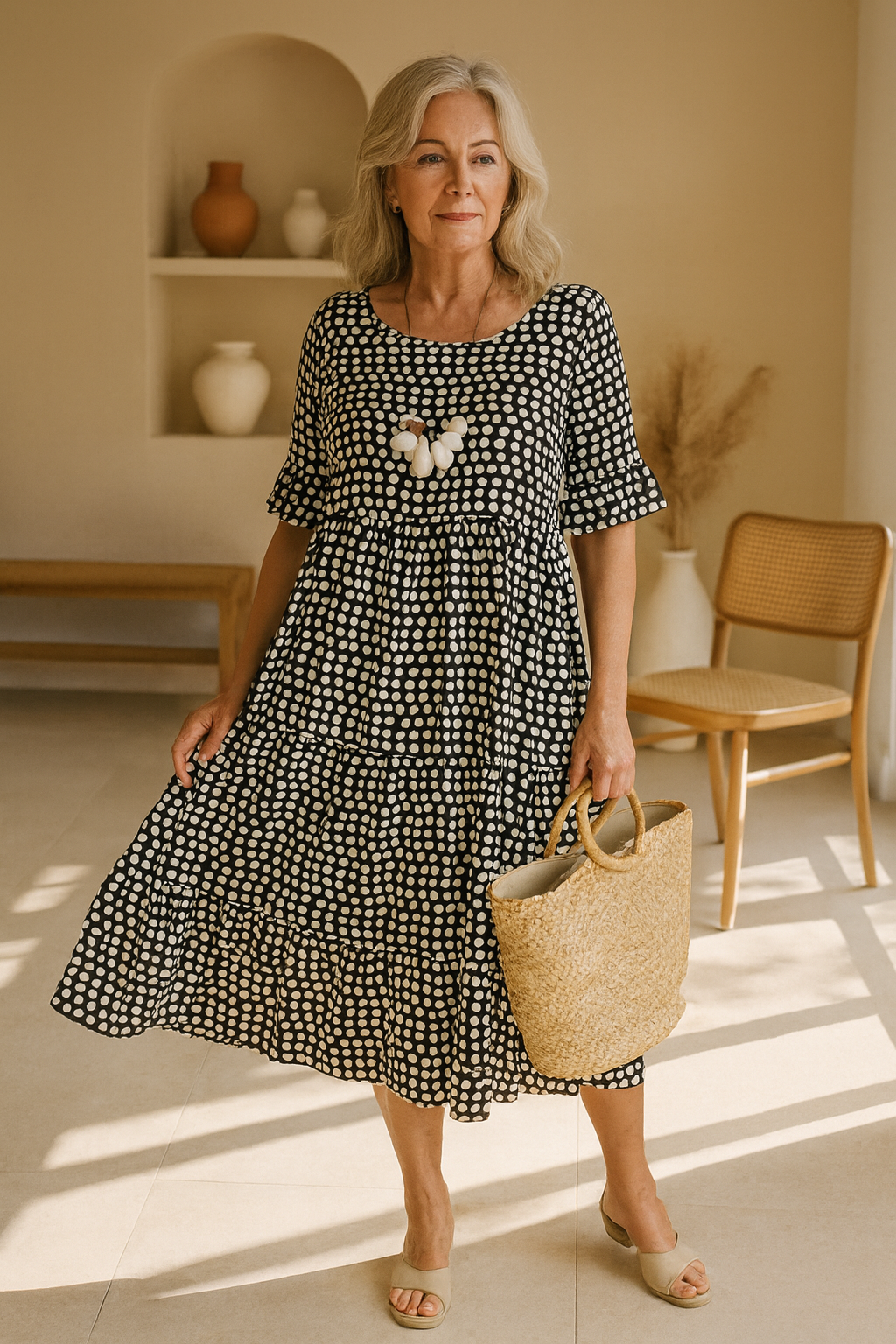 CELESTE | SHORT-SLEEVE MIDI DRESS
