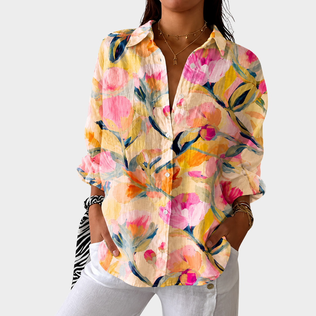 HANNAH | LIGHTWEIGHT AND COLORFUL PRINTED BLOUSE