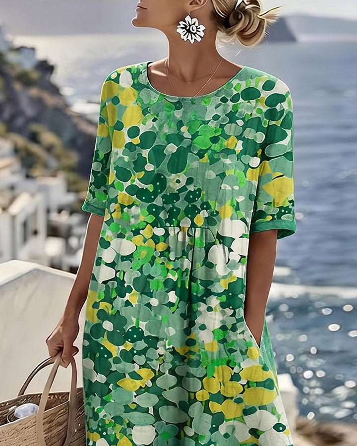 FLEURÉ | AIRY FLORAL PRINT MIDI DRESS