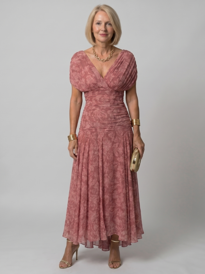 CALEN | OFF SHOULDER FLOW MIDI DRESS