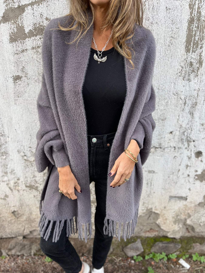 LORRAINE | LONG-SLEEVED COAT WITH TASSELS