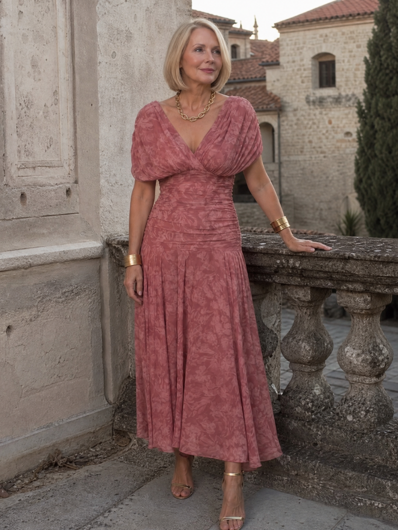 CALEN | OFF SHOULDER FLOW MIDI DRESS