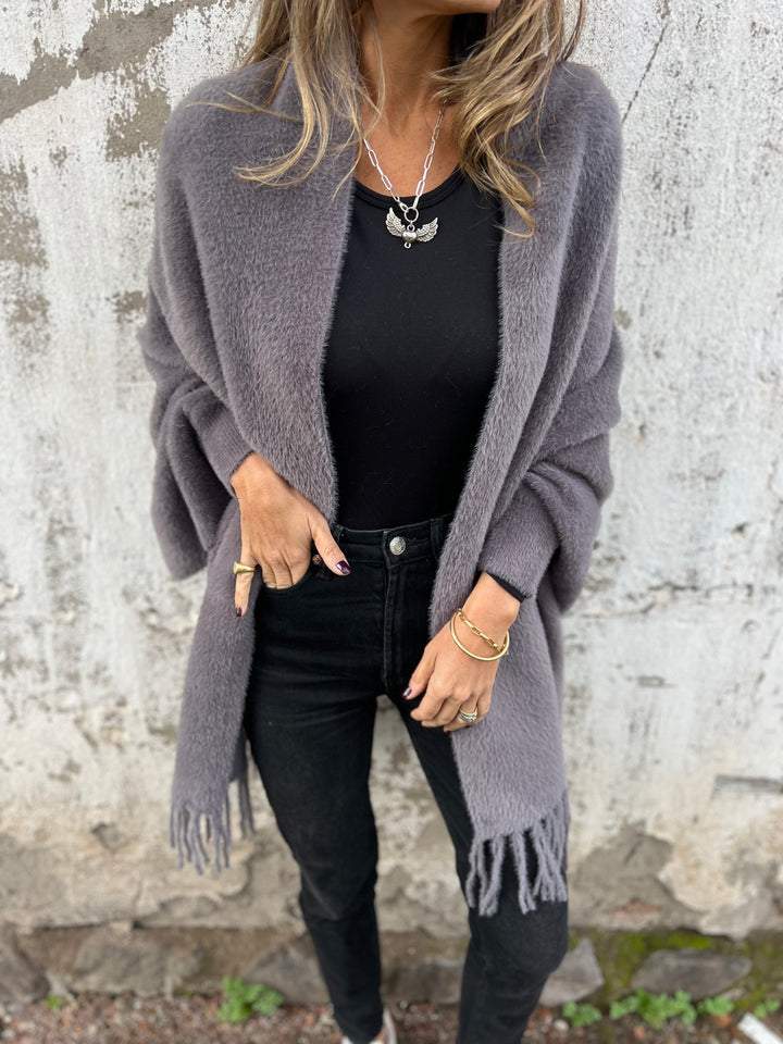 LORRAINE | LONG-SLEEVED COAT WITH TASSELS
