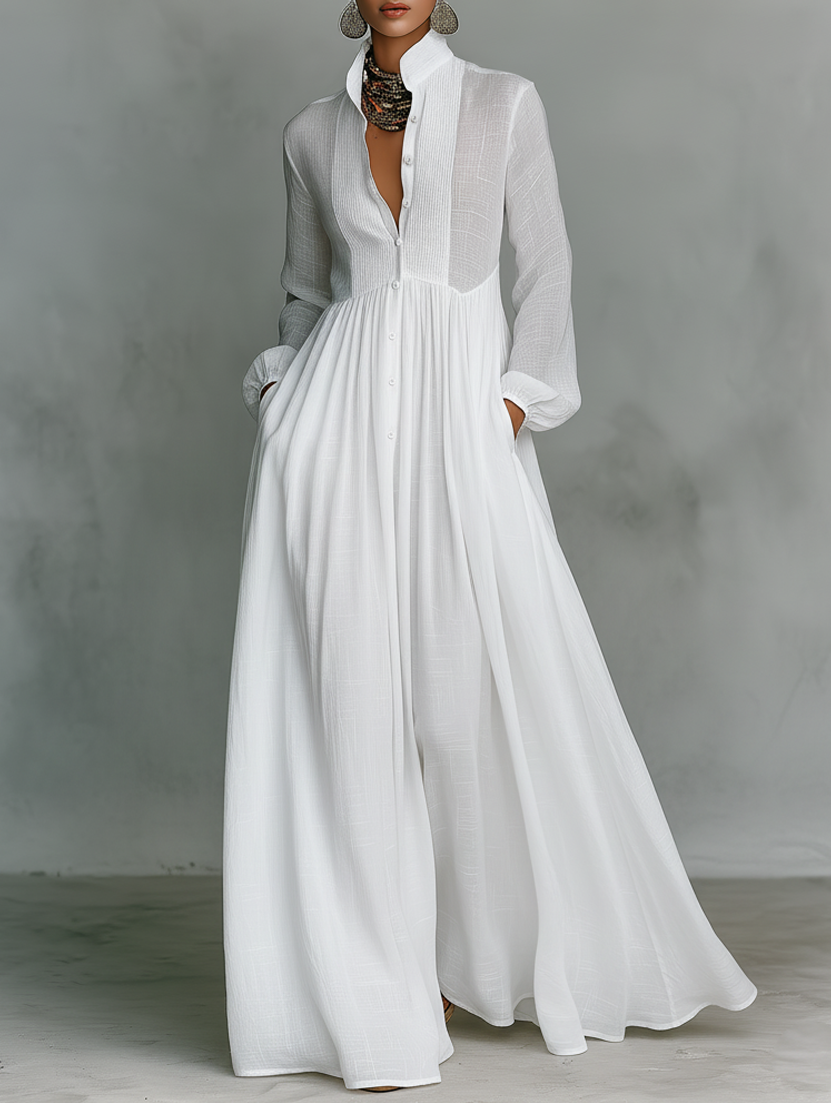 ROWAN | FLOWING BUTTON-FRONT MAXI DRESS