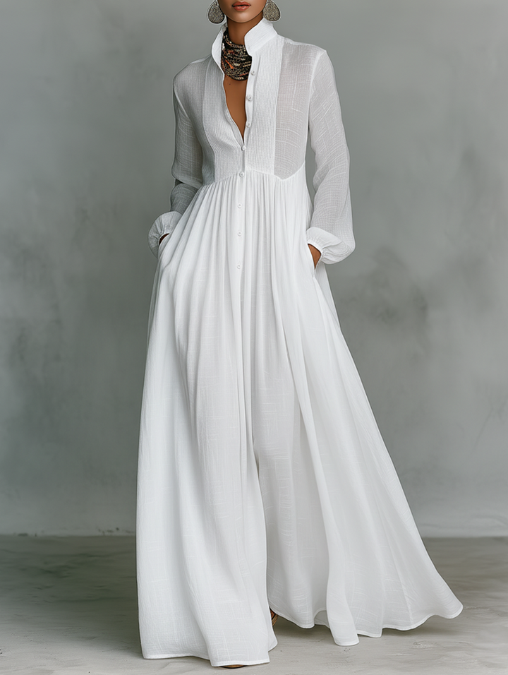 ROWAN | FLOWING BUTTON-FRONT MAXI DRESS