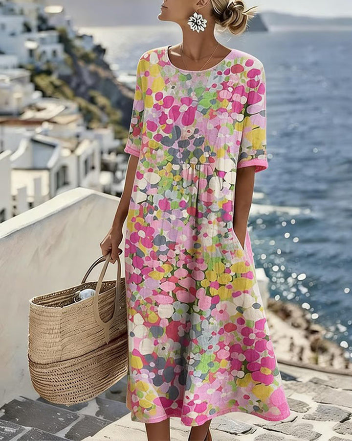 FLEURÉ | AIRY FLORAL PRINT MIDI DRESS