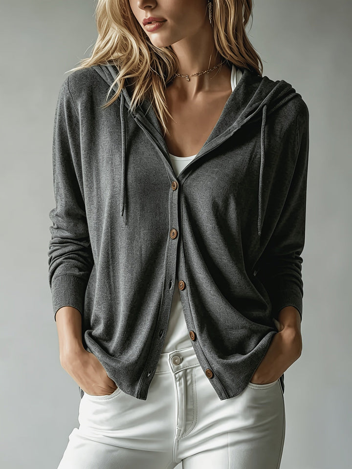 BERYL | DARK GRAY HOODED CARDIGAN