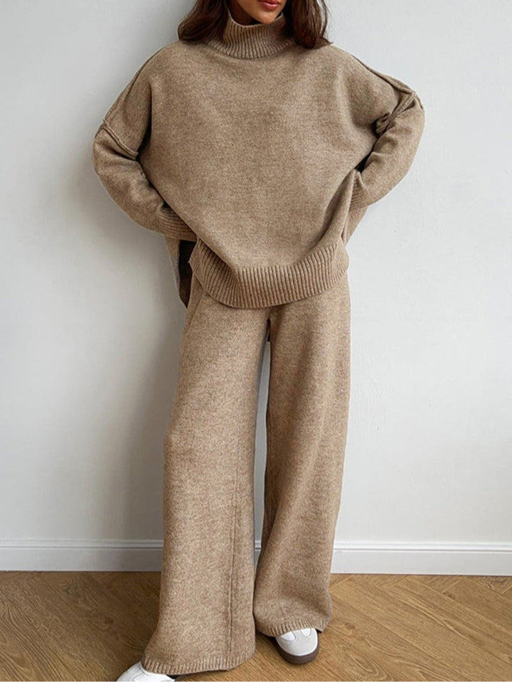 AMELIA | HIGH-NECK CASUAL LOOSE THICK KNIT SWEATER SET