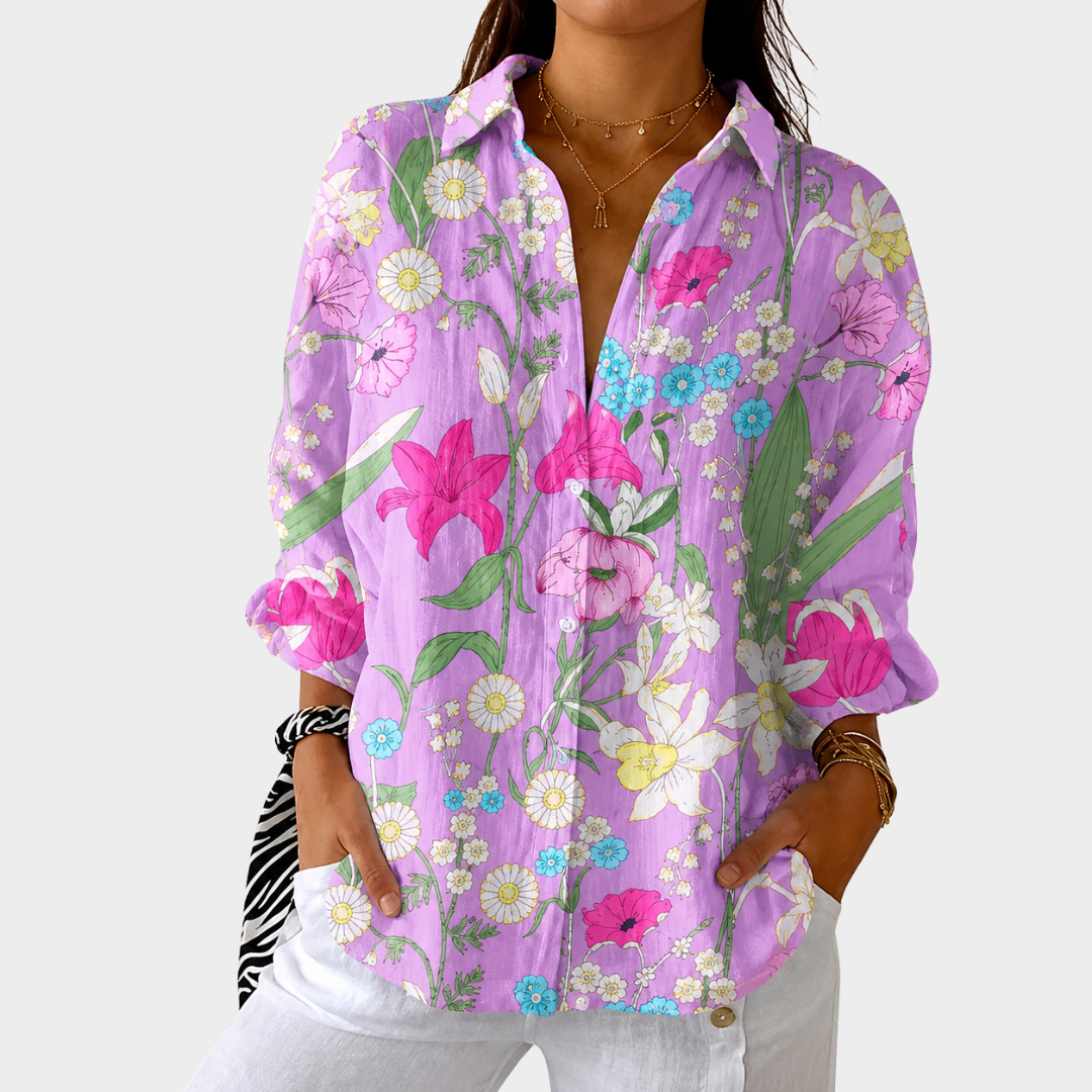 SARAH | LIGHTWEIGHT AND COLORFUL BLOUSE WITH PRINT