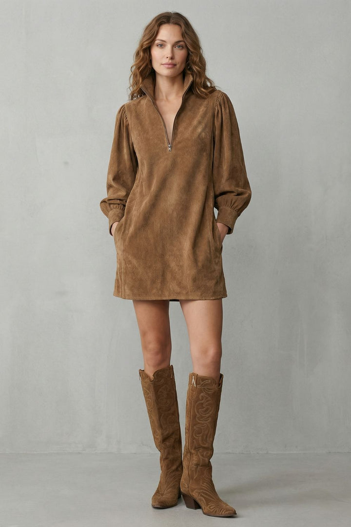 VALMIRA | SUEDE VINTAGE CHARM – MINI DRESS