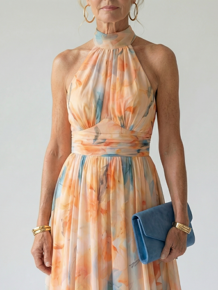 ELIN | SOFT HALTER MIDI DRESS